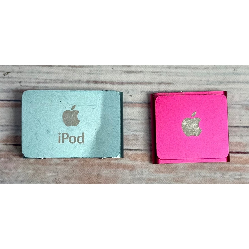 Apple iPod Shuffle Lot 2nd Gen Blue 4th Gen Pink MP3 Music Players -
Untested - Picture 2 of 3